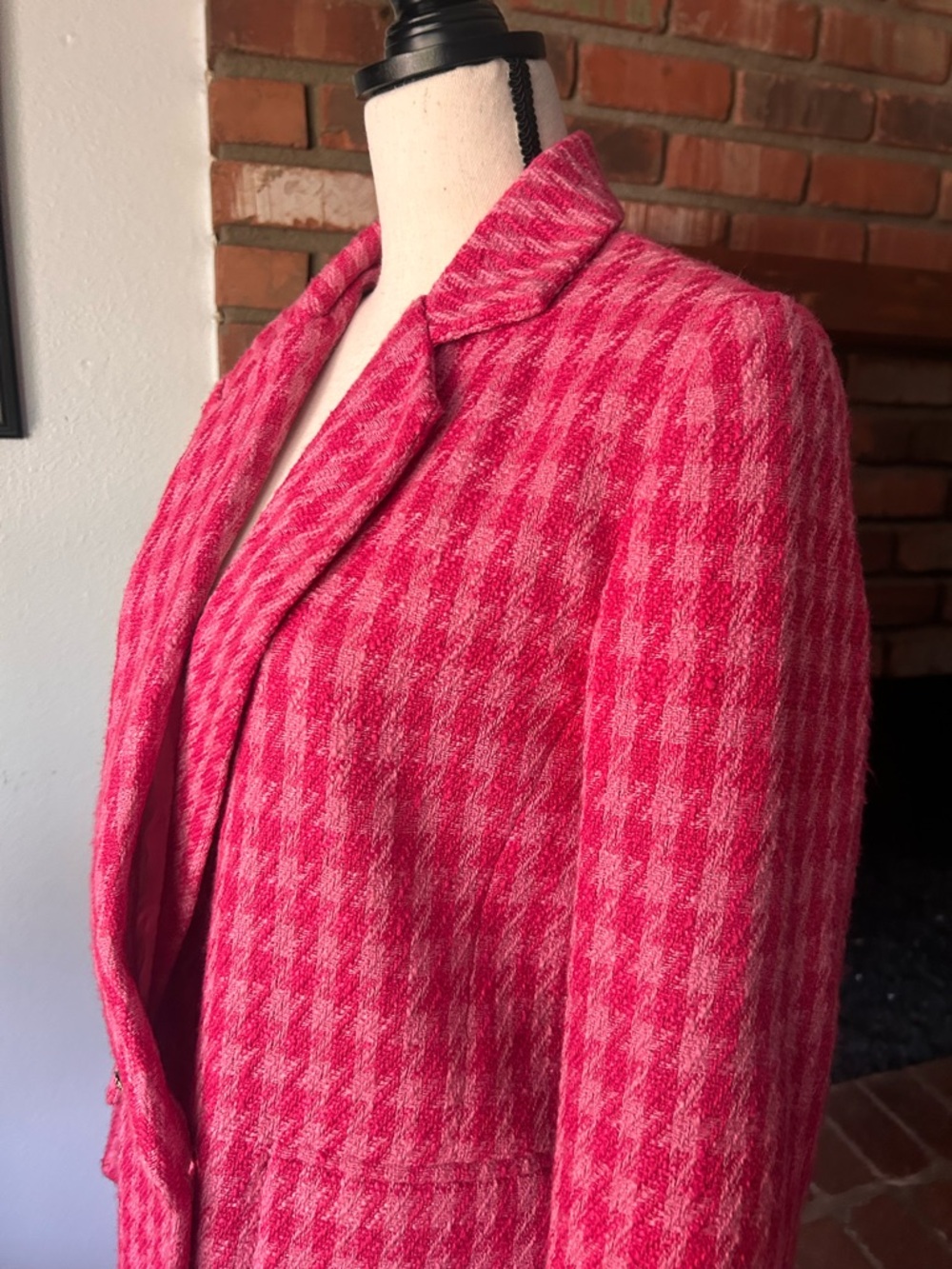 NWOT Buddy Love Avery Oversized Houndstooth Blazer in Pink Sz M - Picture 6 of 10